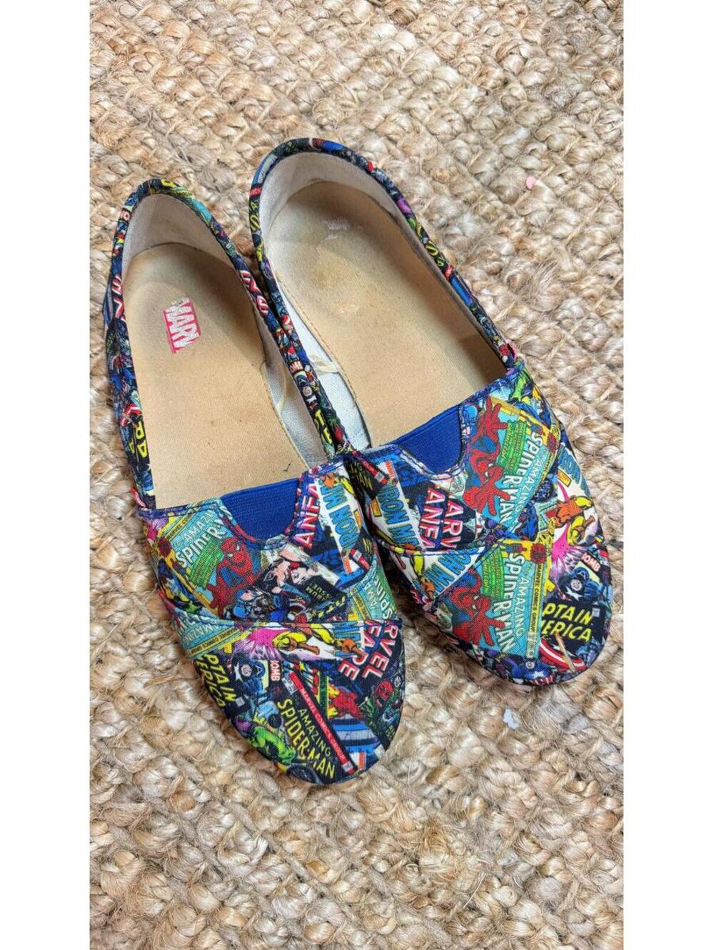 Marvel Comics slip-on shoes. Size 8 womens.